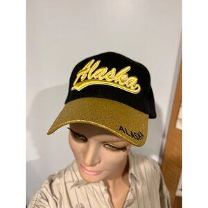 Alaska Gear Black & Gold Baseball Cap W/ Adjustable Strap & Embroidered Details